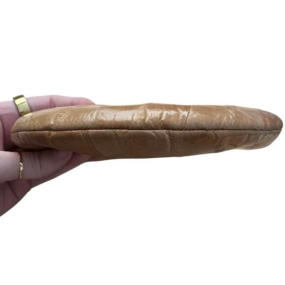 VTG Brown Eel Skin Double kiss lock Clutch Purse - Picture 10 of 11